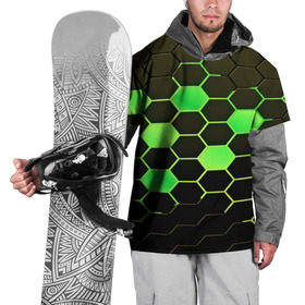 Накидка на куртку 3D с принтом Кислотные соты в Новосибирске, 100% полиэстер |  | technology | кислотный | паттерн | соты | яркий