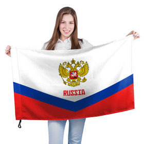 Флаг 3D с принтом RUSSIA HOCKEY в Новосибирске, 100% полиэстер | плотность ткани — 95 г/м2, размер — 67 х 109 см. Принт наносится с одной стороны | 2015 | 2016 | 2017 | hockey | hokey | ru | russia | russian | team | герб | россии | россия | ру | сборная | состав | хоккей | чм | чм2017