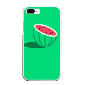 Чехол для iPhone 7Plus/8 Plus матовый с принтом Арбуз в Новосибирске, Силикон | Область печати: задняя сторона чехла, без боковых панелей | fruits | vegan | vegetables | vegetarian | веган | вегетарианство | еда | овощи | фрукты