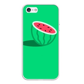 Чехол для iPhone 5/5S матовый с принтом Арбуз в Новосибирске, Силикон | Область печати: задняя сторона чехла, без боковых панелей | fruits | vegan | vegetables | vegetarian | веган | вегетарианство | еда | овощи | фрукты