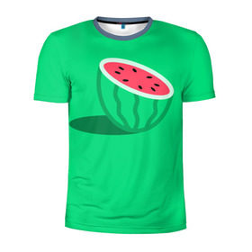 Мужская футболка 3D спортивная с принтом Арбуз в Новосибирске, 100% полиэстер с улучшенными характеристиками | приталенный силуэт, круглая горловина, широкие плечи, сужается к линии бедра | Тематика изображения на принте: fruits | vegan | vegetables | vegetarian | веган | вегетарианство | еда | овощи | фрукты