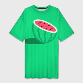 Платье-футболка 3D с принтом Арбуз в Новосибирске,  |  | fruits | vegan | vegetables | vegetarian | веган | вегетарианство | еда | овощи | фрукты