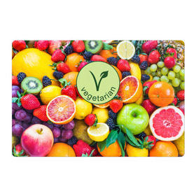 Магнитный плакат 3Х2 с принтом Vegetarian в Новосибирске, Полимерный материал с магнитным слоем | 6 деталей размером 9*9 см | Тематика изображения на принте: fruits | vegan | vegetables | vegetarian | веган | вегетарианство | еда | овощи | фрукты