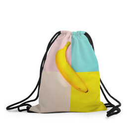 Рюкзак-мешок 3D с принтом Banana в Новосибирске, 100% полиэстер | плотность ткани — 200 г/м2, размер — 35 х 45 см; лямки — толстые шнурки, застежка на шнуровке, без карманов и подкладки | 