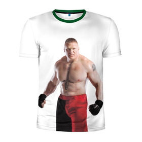 Мужская футболка 3D спортивная с принтом Брок Леснар 1 в Новосибирске, 100% полиэстер с улучшенными характеристиками | приталенный силуэт, круглая горловина, широкие плечи, сужается к линии бедра | 