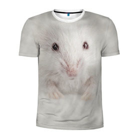 Мужская футболка 3D спортивная с принтом Крыса в Новосибирске, 100% полиэстер с улучшенными характеристиками | приталенный силуэт, круглая горловина, широкие плечи, сужается к линии бедра | животные | крыса | мордочка | мышка | мышь | природа