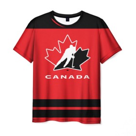 Мужская футболка 3D с принтом TEAM CANADA в Новосибирске, 100% полиэфир | прямой крой, круглый вырез горловины, длина до линии бедер | 2017 | canada | hochey | team | teamcanada | канада | мира | россия | хоккей | чемпионат | чм2017