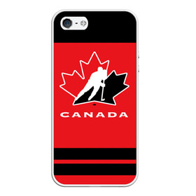 Чехол для iPhone 5/5S матовый с принтом TEAM CANADA в Новосибирске, Силикон | Область печати: задняя сторона чехла, без боковых панелей | 2017 | canada | hochey | team | teamcanada | канада | мира | россия | хоккей | чемпионат | чм2017