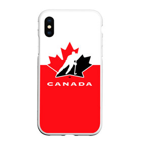 Чехол для iPhone XS Max матовый с принтом TEAM CANADA в Новосибирске, Силикон | Область печати: задняя сторона чехла, без боковых панелей | 2017 | canada | hochey | team | teamcanada | канада | мира | россия | хоккей | чемпионат | чм2017