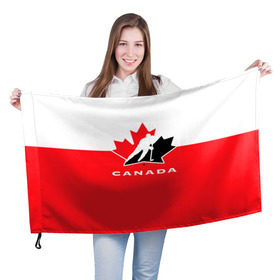 Флаг 3D с принтом TEAM CANADA в Новосибирске, 100% полиэстер | плотность ткани — 95 г/м2, размер — 67 х 109 см. Принт наносится с одной стороны | 2017 | canada | hochey | team | teamcanada | канада | мира | россия | хоккей | чемпионат | чм2017