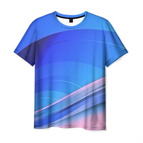 Мужская футболка 3D с принтом Волны материи в Новосибирске, 100% полиэфир | прямой крой, круглый вырез горловины, длина до линии бедер | 3d | абстракция | волны | другие | краска | линии | оптические | полосы | прикольные | разводы | узоры | фрактал | цветные | яркие