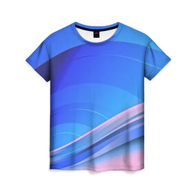 Женская футболка 3D с принтом Волны материи в Новосибирске, 100% полиэфир ( синтетическое хлопкоподобное полотно) | прямой крой, круглый вырез горловины, длина до линии бедер | 3d | абстракция | волны | другие | краска | линии | оптические | полосы | прикольные | разводы | узоры | фрактал | цветные | яркие