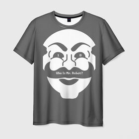 Мужская футболка 3D с принтом Who is в Новосибирске, 100% полиэфир | прямой крой, круглый вырез горловины, длина до линии бедер | mister | robot | мистер робот
