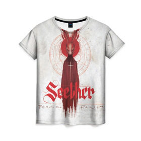 Женская футболка 3D с принтом Seether в Новосибирске, 100% полиэфир ( синтетическое хлопкоподобное полотно) | прямой крой, круглый вырез горловины, длина до линии бедер | album | poison the parish | seether | рок