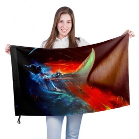 Флаг 3D с принтом Фантастика в Новосибирске, 100% полиэстер | плотность ткани — 95 г/м2, размер — 67 х 109 см. Принт наносится с одной стороны | 3d | blue | брызги | вмф | вода | военный | волны | исторический | капли | корабль | космос | лето | море | моряк | океан | природа | фрегат | шторм