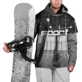 Накидка на куртку 3D с принтом Спортзал в Новосибирске, 100% полиэстер |  | crossfit | атлетика | зал | качалка | кроссфит | тренажер | тяжелая | фитнес