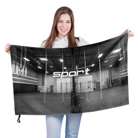 Флаг 3D с принтом Спортзал в Новосибирске, 100% полиэстер | плотность ткани — 95 г/м2, размер — 67 х 109 см. Принт наносится с одной стороны | crossfit | атлетика | зал | качалка | кроссфит | тренажер | тяжелая | фитнес