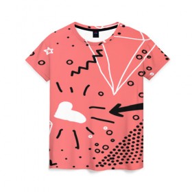 Женская футболка 3D с принтом pattern story в Новосибирске, 100% полиэфир ( синтетическое хлопкоподобное полотно) | прямой крой, круглый вырез горловины, длина до линии бедер | 3d | pop art | triangle | абстракция | геометрия | другие | поп арт | яркие