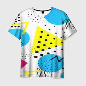 Мужская футболка 3D с принтом Стильная геометрия в Новосибирске, 100% полиэфир | прямой крой, круглый вырез горловины, длина до линии бедер | 3d | geometry | pop art | triangle | абстракция | другие | поп арт | яркие