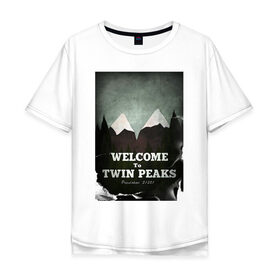 Мужская футболка хлопок Oversize с принтом Twin Peaks в Новосибирске, 100% хлопок | свободный крой, круглый ворот, “спинка” длиннее передней части | twin peaks | дэвид линч | лес | лора палмер | сова | твин пикс | туман