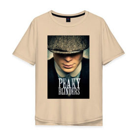 Мужская футболка хлопок Oversize с принтом Peaky Blinders в Новосибирске, 100% хлопок | свободный крой, круглый ворот, “спинка” длиннее передней части | бандиты | бритва | острые козырьки