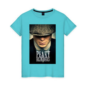 Женская футболка хлопок с принтом Peaky Blinders в Новосибирске, 100% хлопок | прямой крой, круглый вырез горловины, длина до линии бедер, слегка спущенное плечо | бандиты | бритва | острые козырьки