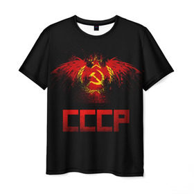 Мужская футболка 3D с принтом СССР орел в Новосибирске, 100% полиэфир | прямой крой, круглый вырез горловины, длина до линии бедер | ussr | герб | коммунизм | молот и звезда | патриот | прикольная | серп | советский союз | социализм | ссср | страна советов | флаг