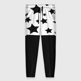 Женские брюки 3D с принтом Stars в Новосибирске, полиэстер 100% | прямой крой, два кармана без застежек по бокам, с мягкой трикотажной резинкой на поясе и по низу штанин. В поясе для дополнительного комфорта — широкие завязки | 3d | star | арт | двухцветные | другие | звезды | космос | прикольные | текстуры | черно белые