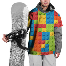 Накидка на куртку 3D с принтом Лего в Новосибирске, 100% полиэстер |  | lego | tetris | детальки | лего | разноцветные