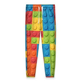 Женские брюки 3D с принтом Лего в Новосибирске, полиэстер 100% | прямой крой, два кармана без застежек по бокам, с мягкой трикотажной резинкой на поясе и по низу штанин. В поясе для дополнительного комфорта — широкие завязки | Тематика изображения на принте: lego | tetris | детальки | лего | разноцветные