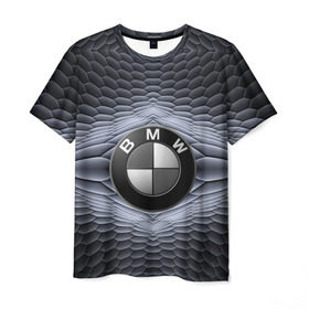 Мужская футболка 3D с принтом BMW шестигранный фон в Новосибирске, 100% полиэфир | прямой крой, круглый вырез горловины, длина до линии бедер | bmw | авто | автомобиль | блатная | бмв | бумер | бэха | геометрия | иномарка | концерн | красивая | марка немецкая | машина | прикольная | пузыри | расцветка | солдат | тачила | форм | шестигранники