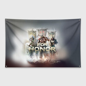 Флаг-баннер с принтом For honor 4 в Новосибирске, 100% полиэстер | размер 67 х 109 см, плотность ткани — 95 г/м2; по краям флага есть четыре люверса для крепления | for honor | honor | samurai | templar | viking | vikings | викинг | крестоносец | самурай | тамплиер
