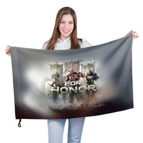 Флаг 3D с принтом For honor 4 в Новосибирске, 100% полиэстер | плотность ткани — 95 г/м2, размер — 67 х 109 см. Принт наносится с одной стороны | for honor | honor | samurai | templar | viking | vikings | викинг | крестоносец | самурай | тамплиер