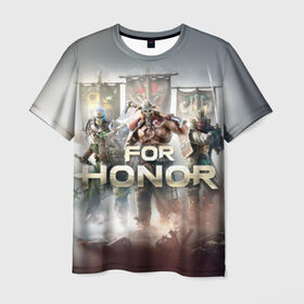 Мужская футболка 3D с принтом For honor 4 в Новосибирске, 100% полиэфир | прямой крой, круглый вырез горловины, длина до линии бедер | for honor | honor | samurai | templar | viking | vikings | викинг | крестоносец | самурай | тамплиер