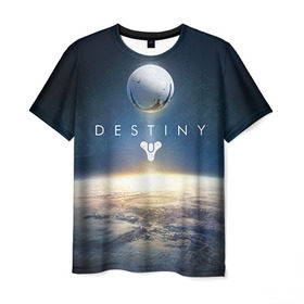 Мужская футболка 3D с принтом Destiny 11 в Новосибирске, 100% полиэфир | прямой крой, круглый вырез горловины, длина до линии бедер | destiny | дестени | дэстэни | космос