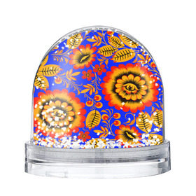 Водяной шар с принтом Хохломской узор в Новосибирске, Пластик | Изображение внутри шара печатается на глянцевой фотобумаге с двух сторон | 3d | арт | другие | листья | прикольные | узоры | хохлома | цветные | цветы | яркие
