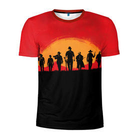 Мужская футболка 3D спортивная с принтом Red Dead Redemption 2 в Новосибирске, 100% полиэстер с улучшенными характеристиками | приталенный силуэт, круглая горловина, широкие плечи, сужается к линии бедра | rdr | red dead redemption 2