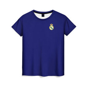 Женская футболка 3D с принтом Реал Мадрид в Новосибирске, 100% полиэфир ( синтетическое хлопкоподобное полотно) | прямой крой, круглый вырез горловины, длина до линии бедер | madrid | real | королевский клуб | мадрид | примера | реал | футбол | чемпионат испании