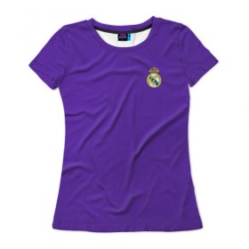 Женская футболка 3D с принтом Реал Мадрид в Новосибирске, 100% полиэфир ( синтетическое хлопкоподобное полотно) | прямой крой, круглый вырез горловины, длина до линии бедер | madrid | real | королевский клуб | мадрид | примера | реал | футбол | чемпионат испании