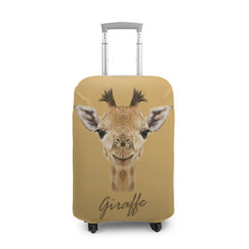 Чехол для чемодана 3D с принтом Жираф в Новосибирске, 86% полиэфир, 14% спандекс | двустороннее нанесение принта, прорези для ручек и колес | giraffe | арт | жираф | зоопарк | рафик