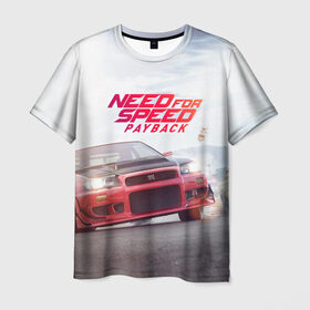 Мужская футболка 3D с принтом NFS PAYBACK в Новосибирске, 100% полиэфир | прямой крой, круглый вырез горловины, длина до линии бедер | auto | cars | crew | dirt | grid | need | race | speed | split | авто | гонки | грид | дирт | машина | нфс | скорость | сплит | тачка