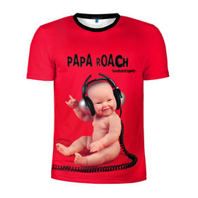 Мужская футболка 3D спортивная с принтом Paparoach 7 в Новосибирске, 100% полиэстер с улучшенными характеристиками | приталенный силуэт, круглая горловина, широкие плечи, сужается к линии бедра | papa roach | roach | папа роач | папароач | папароч | роач | роч