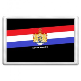 Магнит 45*70 с принтом Флаг и герб Нидерланды в Новосибирске, Пластик | Размер: 78*52 мм; Размер печати: 70*45 | амстердам | голландия | европа