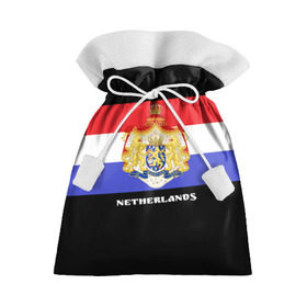 Подарочный 3D мешок с принтом Флаг и герб Нидерланды в Новосибирске, 100% полиэстер | Размер: 29*39 см | Тематика изображения на принте: амстердам | голландия | европа
