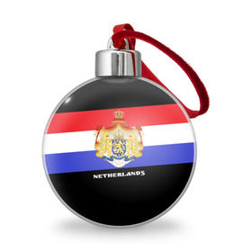 Ёлочный шар с принтом Флаг и герб Нидерланды в Новосибирске, Пластик | Диаметр: 77 мм | амстердам | голландия | европа