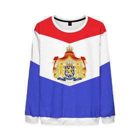 Мужской свитшот 3D с принтом Флаг и герб Голландии в Новосибирске, 100% полиэстер с мягким внутренним слоем | круглый вырез горловины, мягкая резинка на манжетах и поясе, свободная посадка по фигуре | амстердам | голландия | европа