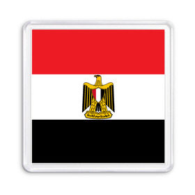 Магнит 55*55 с принтом Флаг и герб Египта в Новосибирске, Пластик | Размер: 65*65 мм; Размер печати: 55*55 мм | символ страна