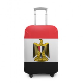 Чехол для чемодана 3D с принтом Флаг и герб Египта в Новосибирске, 86% полиэфир, 14% спандекс | двустороннее нанесение принта, прорези для ручек и колес | символ страна
