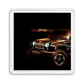 Магнит 55*55 с принтом Jeep в Новосибирске, Пластик | Размер: 65*65 мм; Размер печати: 55*55 мм | brand | car | chrysler | jeep | logo | usa | автомобиль | джип | крайслер | логотип | марка | сша