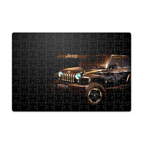 Пазл магнитный 126 элементов с принтом Jeep в Новосибирске, полимерный материал с магнитным слоем | 126 деталей, размер изделия —  180*270 мм | brand | car | chrysler | jeep | logo | usa | автомобиль | джип | крайслер | логотип | марка | сша